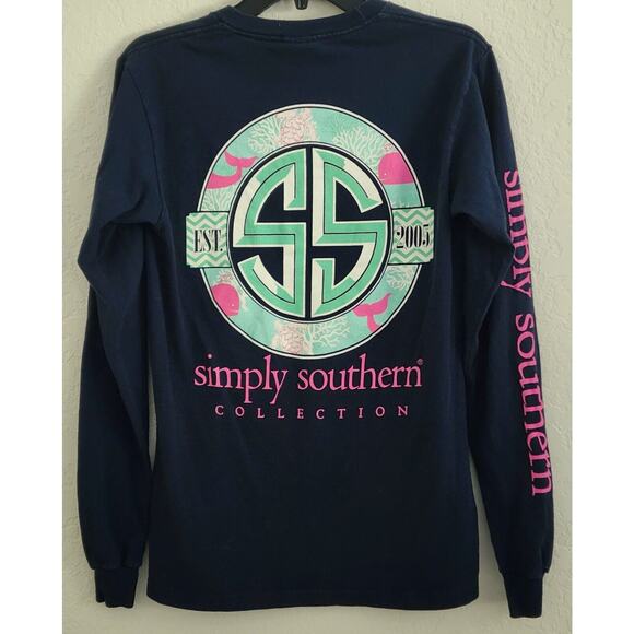 T-SHIRT-SIMPLY SOUTHERN COLLECTION-Black-Large Graphic-Long Sleeves-Size SMALL - Picture 1 of 12